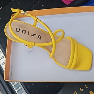UNISA Yellow strappy heels